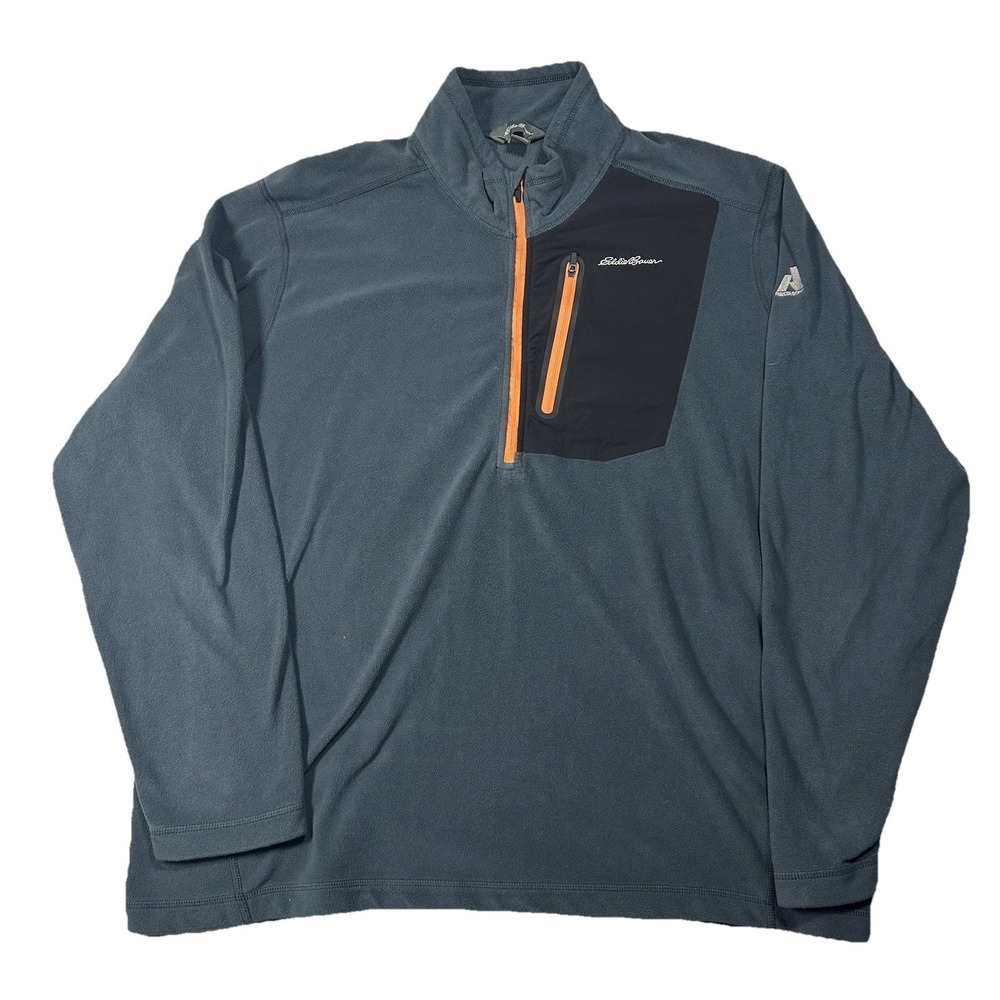 Eddie Bauer First Ascent Fleece Half Zip Sweater Pullover Mens XL Gray Layer